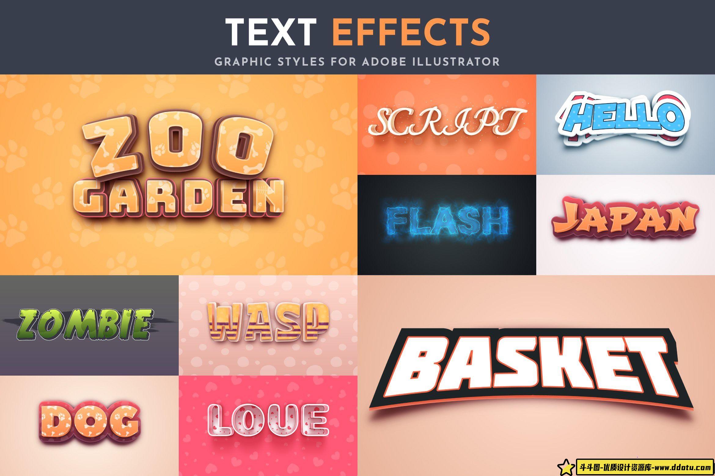 字体设计100种可编辑矢量效果文本字体样式设计合集第三季 Part 3