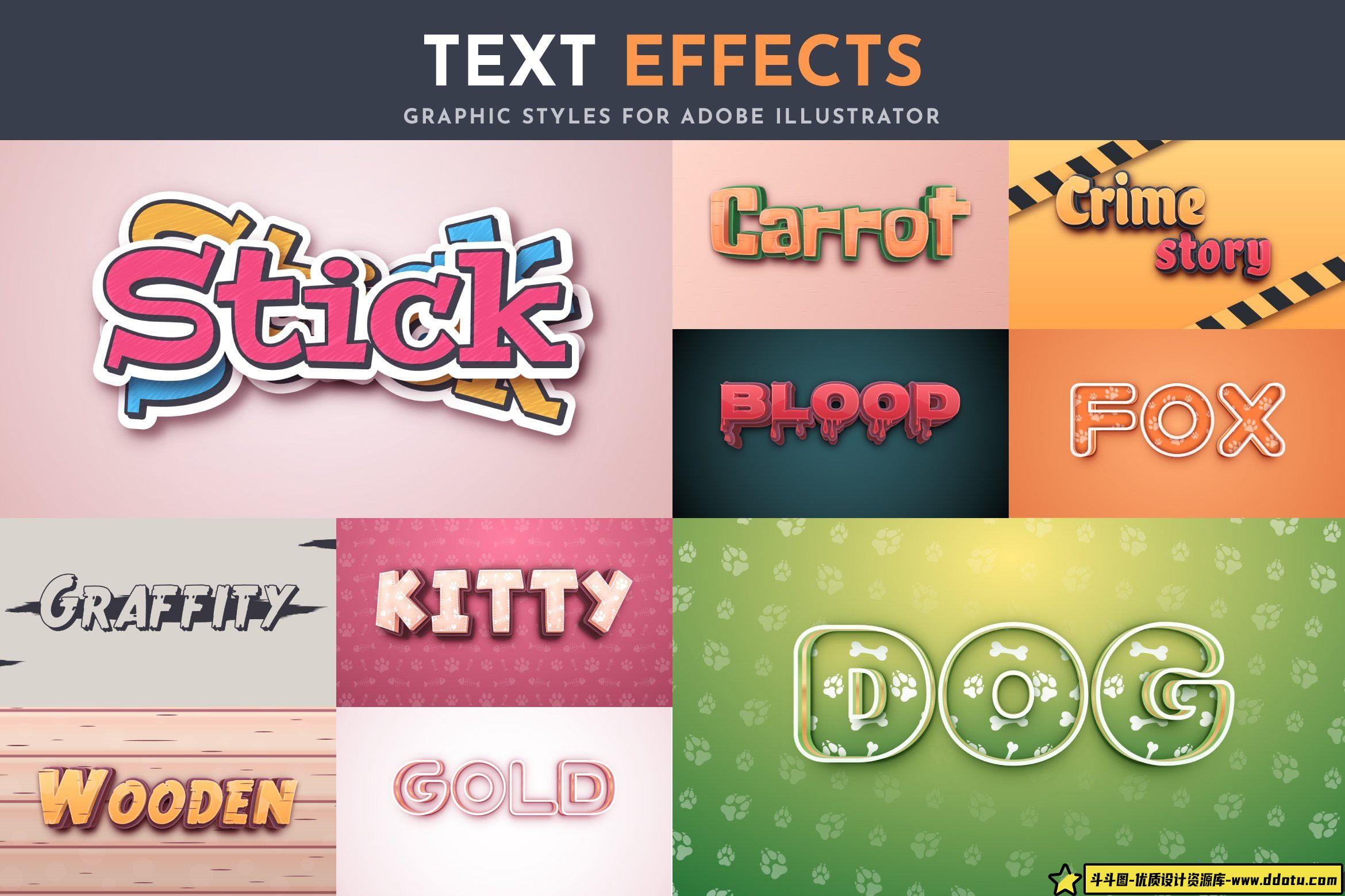 字体设计100种可编辑矢量效果文本字体样式设计合集第三季 Part 3