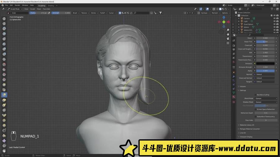 三维女性角色Blender建模教程+Cycles渲染教程附工程文件-斗斗图
