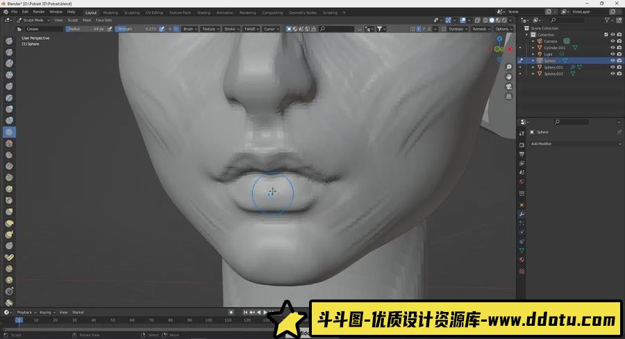 Blender中进行真实三维少女人物建模教程到Cycles渲染教程-斗斗图