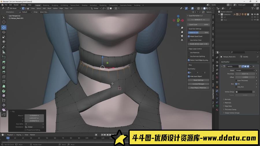 Blender教程 – 英雄联盟金克丝角色Blender建模教程-附模型工程文件-斗斗图