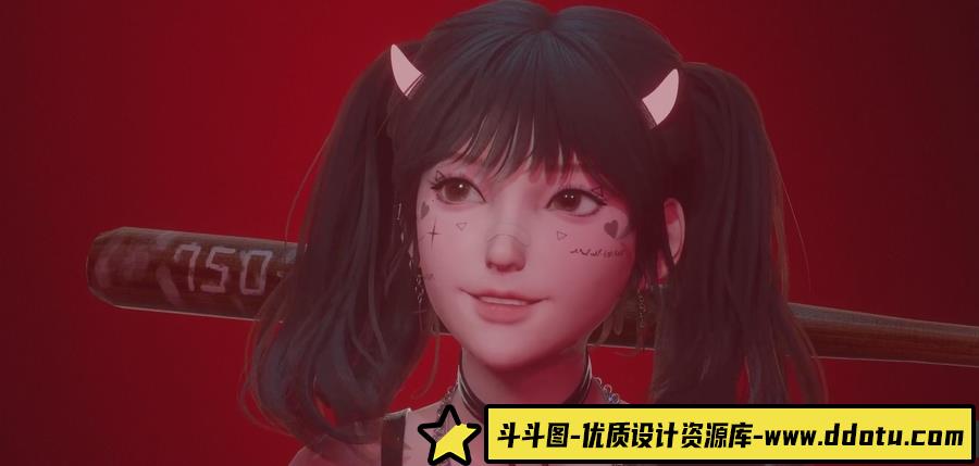 Blender教程-三维卡通可爱女孩角色Blender建模全流程教程-斗斗图