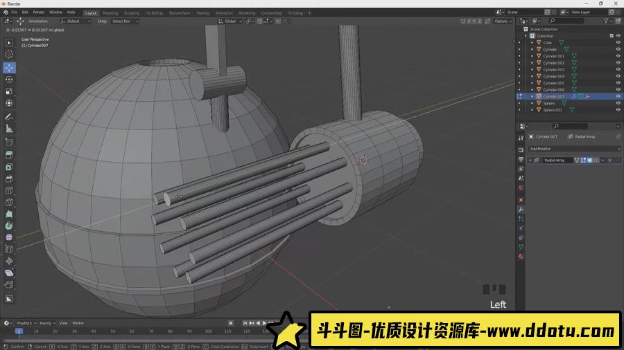 Blender科幻机器人硬面建模步骤及绑定完整教程-视频无语音-斗斗图