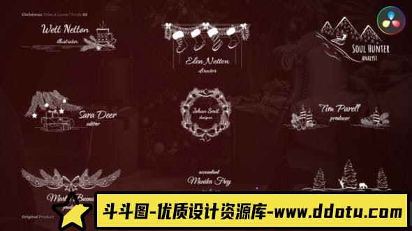 圣诞标题达芬奇模版Christmas Titles & Lower Thirds Part 02-斗斗图