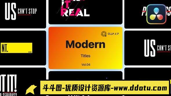 达芬奇现代标题模版 第04季 Big Modern Titles for DaVinci Resolve V04-斗斗图