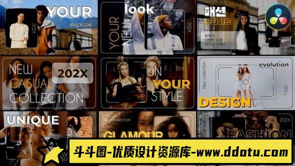 达芬奇时尚框架幻灯片模版 Stylish Frame Slideshow-斗斗图