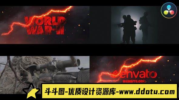 达芬奇战争影视预告片模版 World War 2 Trailer for DaVinci Resolve-斗斗图