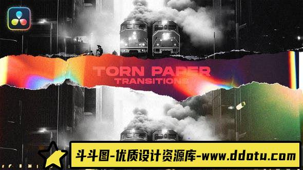 达芬奇撕纸转场特效第2卷 Torn Paper Transitions VOL. 2-斗斗图