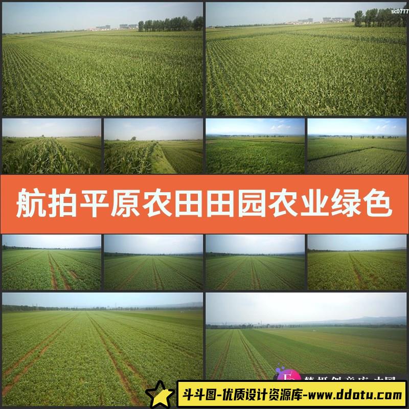 航拍平原农田田园农业绿色田野田地土豆玉米地高清实拍视频素材-斗斗图
