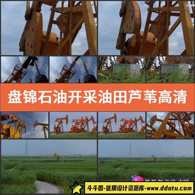 盘锦 石油开采 油田芦苇 高清实拍视频素材-斗斗图