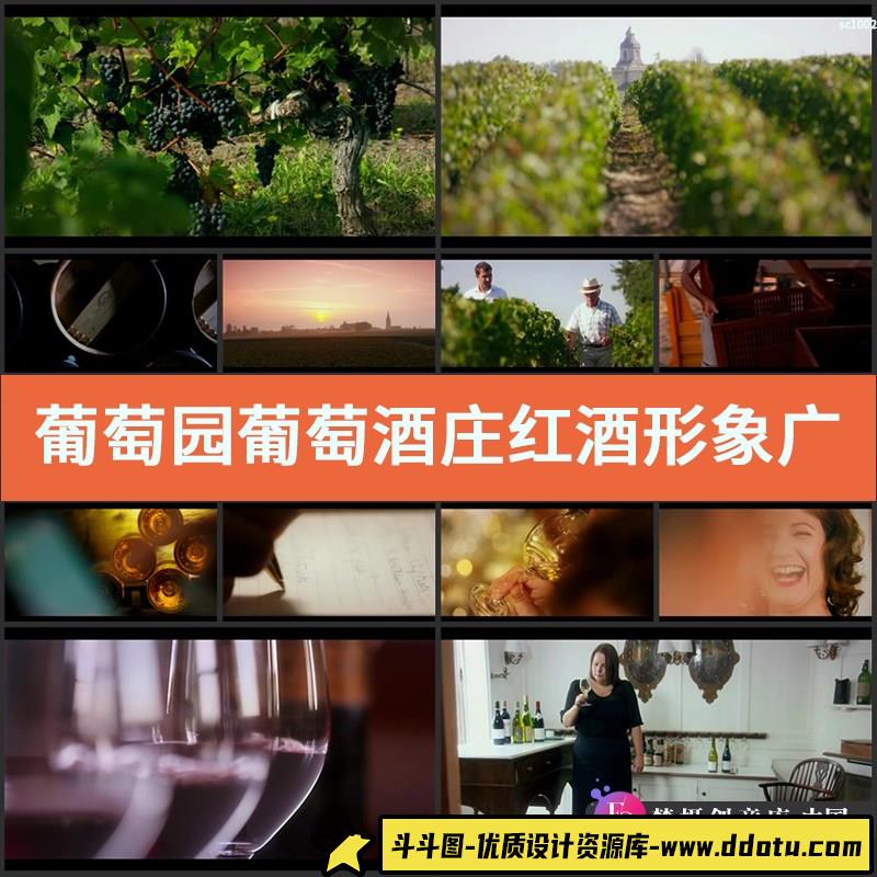 葡萄园葡萄酒庄红酒形象广告片高清实拍红酒品酒视频素材-斗斗图