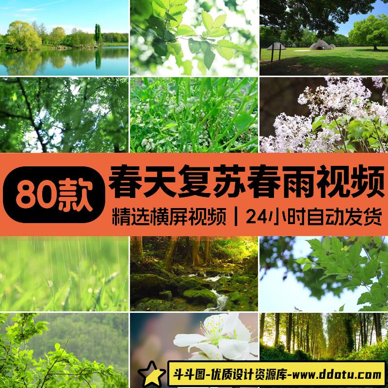 春天阳光明媚春暖花开桃花万物复苏发芽柳树嫩芽小鸟春雨视频素材-斗斗图