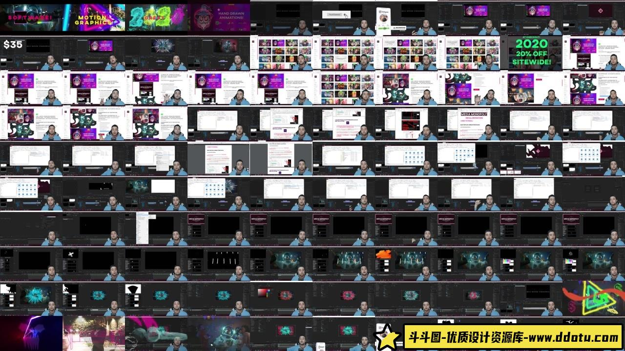 [Premiere模板]PR预设/视频素材-150个手绘涂鸦运动图形动画包-斗斗图