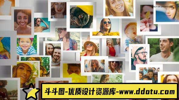 [Premiere模板]PR模板-照片墙Logo动画PR模板 Multi Photo Frames Logo Opener-斗斗图