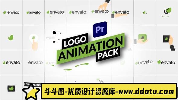 [Premiere预设]PR预设+AE模板-32组扁平化简洁Logo动画 Logo Animation Pack-斗斗图