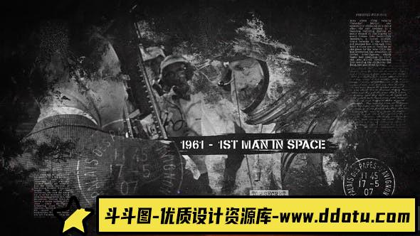 [Premiere预设]历史图片展示时间线片头PR预设+AE模板 History Timeline-斗斗图