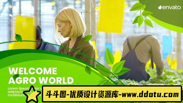 [Premiere模板]PR模板-农业帮扶公益宣传天然有机生态农场介绍视频 Agriculture Farming Slideshow-斗斗图
