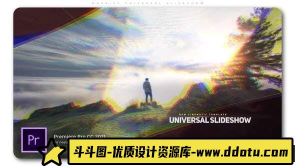 [Premiere模板]PR模板-色差VFX视差效果游戏介绍艺术视频 Magnify Cinematic Slideshow-斗斗图
