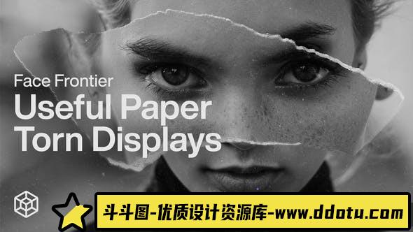 撕纸遮罩人物图片视频介绍片头PR预设- Face Frontier – Useful-斗斗图