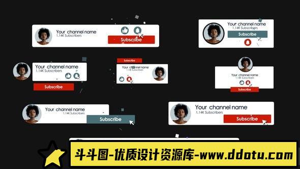 Premiere Pro社交媒体Youtube订阅包 Youtube Subscribe Pack-斗斗图