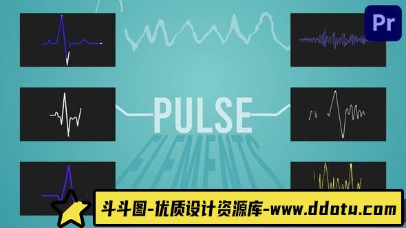 全新PR模板：脉搏心电图动画特效详解-斗斗图
