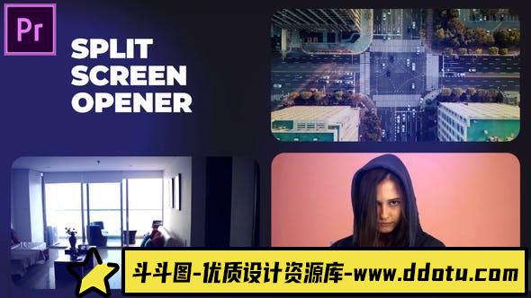 创意多屏展示片头模版：Mosaic Multiscreen Opener | MOGRT-斗斗图
