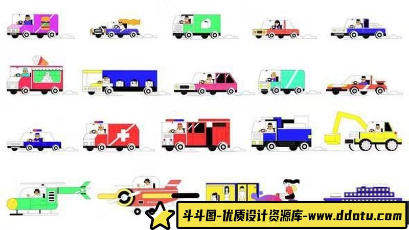 MG动画：PR预设的汽车交通工具-斗斗图