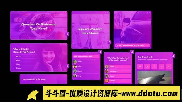 现代问答游戏PR模板：轻松创建引人入胜的MOGRT内容-斗斗图