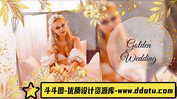 精美婚礼幻灯片PR模板，轻松制作难忘的回忆视频！-斗斗图