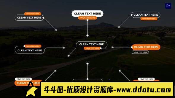 专业清晰的呼出标题动画PR模板，助力您的Premiere Pro项目提升视觉效果-斗斗图