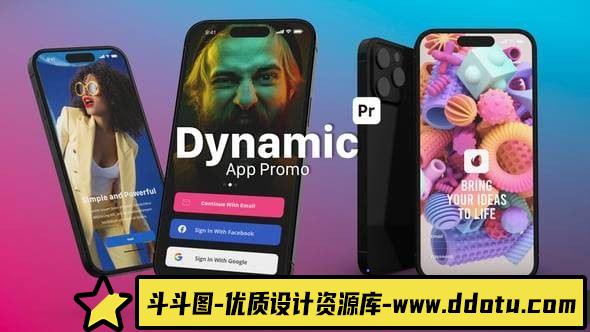 APP动态应用展示PR模版 Dynamic App Promo for Premiere Pro-斗斗图