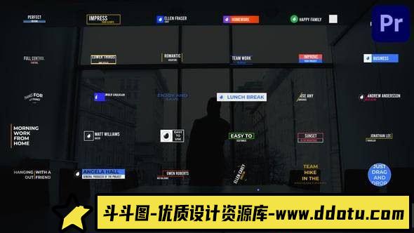 33款Premiere Pro PR模板：提升你视频的标题与下三分之一效果-斗斗图