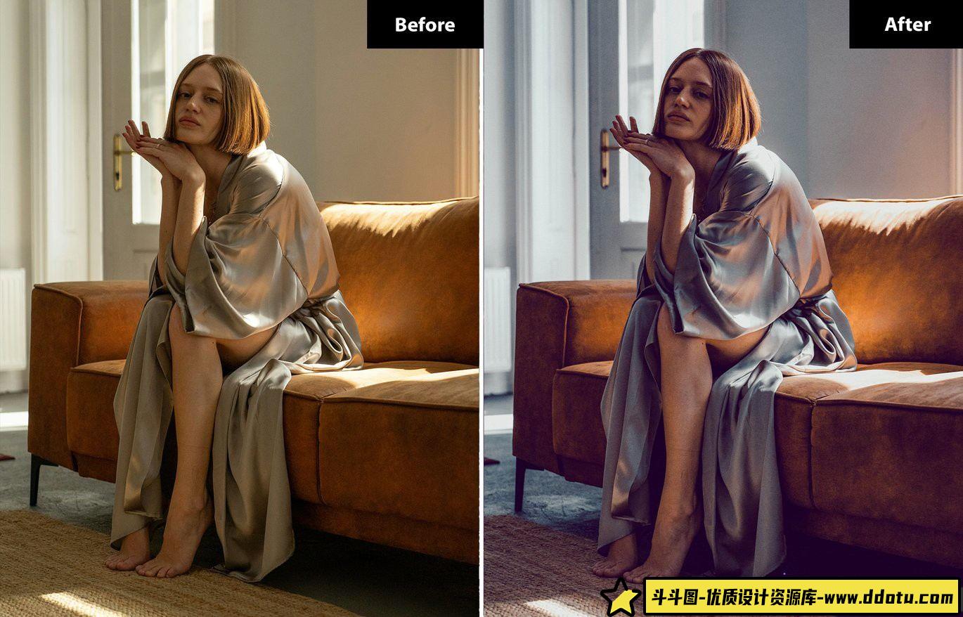 蓝调电影胶片色彩LR预设：提升人像摄影艺术感的完美选择 - 斗斗图