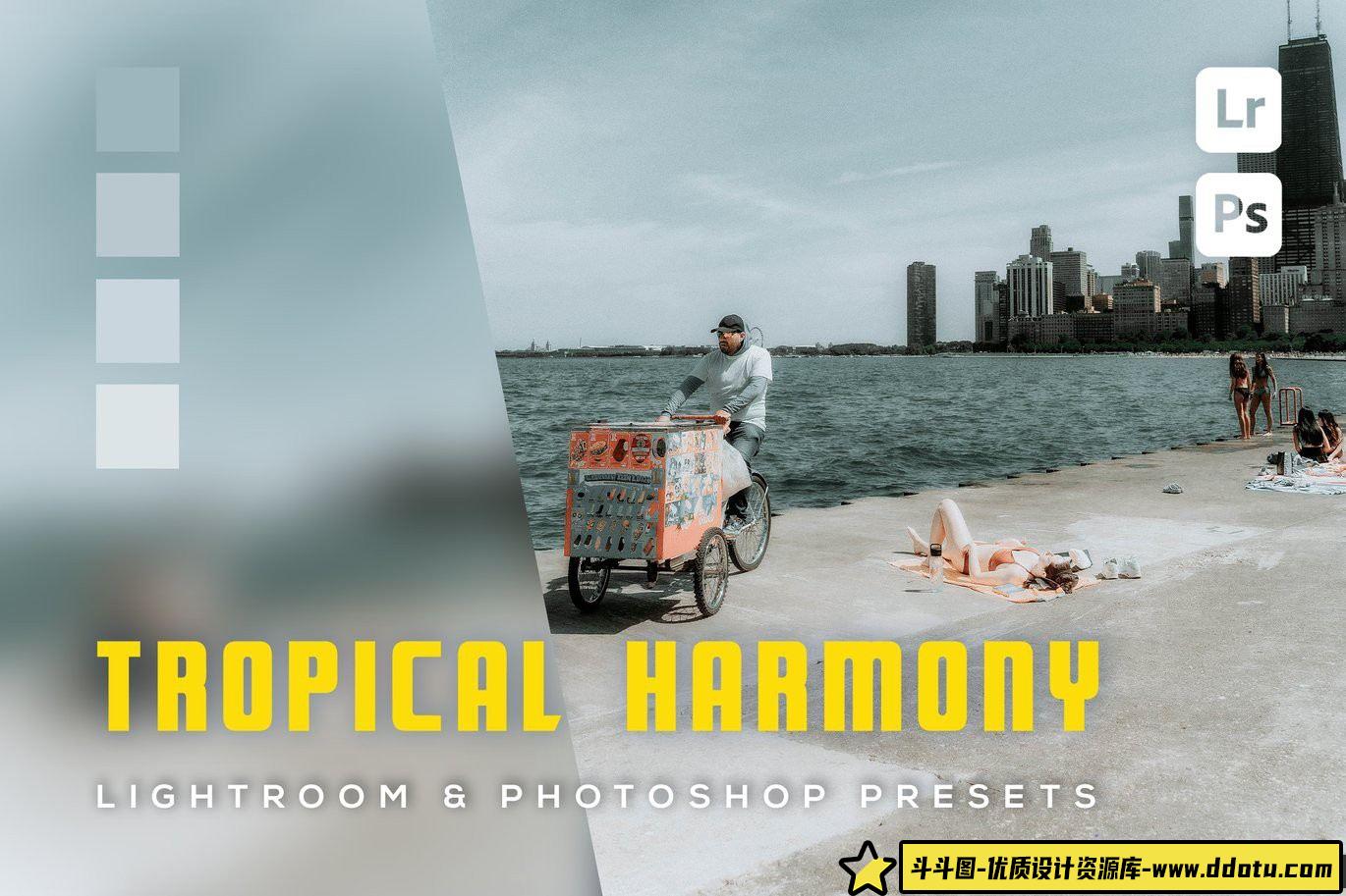 旅拍必备：Tropical Harmony LR预设，助你轻松打造电影级人像效果！ - 斗斗图-斗斗图