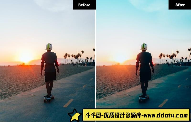 人像LR预设橙色和蓝绿色电影风光人像预设lr预设ps滤镜pr调色lightroom人像lut插件