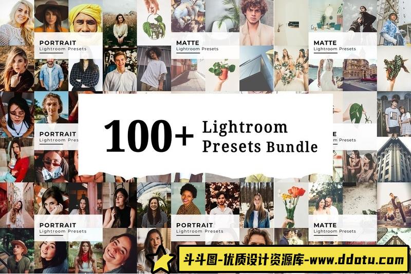人像LR预设100个旅拍人像摄影后期调色预设100+lr预设ps滤镜pr调色lightroom人像lut插件-斗斗图