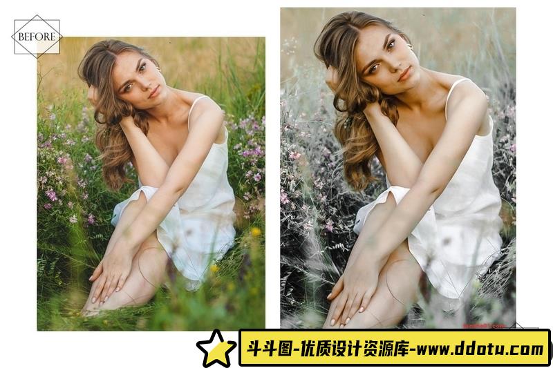 人像LR预设12个博主中性灰丛林美人预设lr预设ps滤镜pr调色lightroom人像lut插件