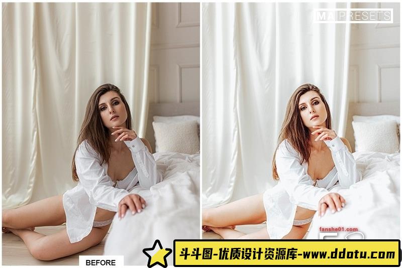 人像LR预设明亮通透人像预设lr预设ps滤镜pr调色lightroom人像lut插件