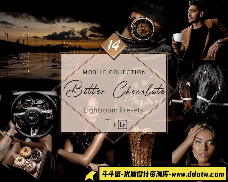 人像LR预设巧克力色调情绪人像调色预设lr预设ps滤镜pr调色lightroom人像lut插件-斗斗图