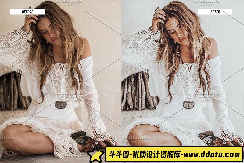 人像LR预设波西米亚风格人像调色预设lr预设ps滤镜pr调色lightroom人像lut插件