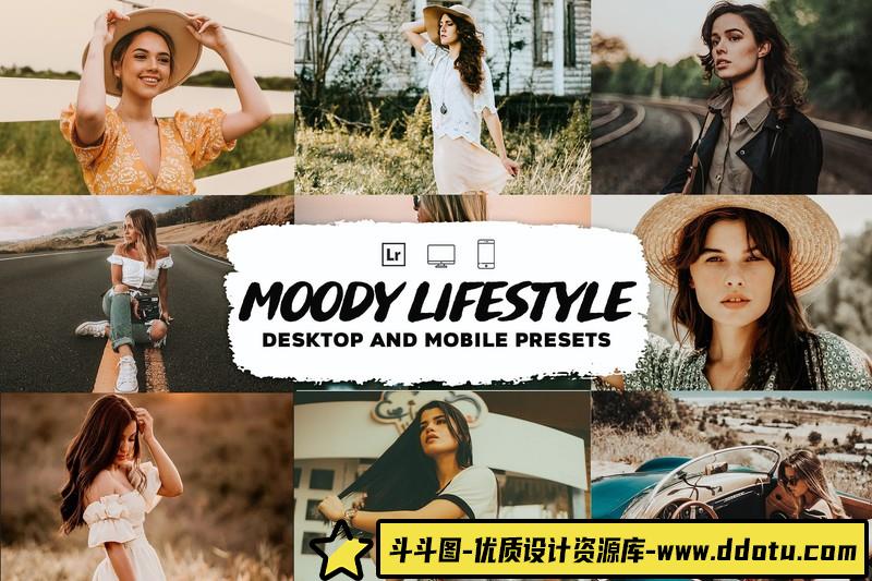 人像LR预设旅外生活电影情绪人像预设lr预设ps滤镜pr调色lightroom人像lut插件-斗斗图