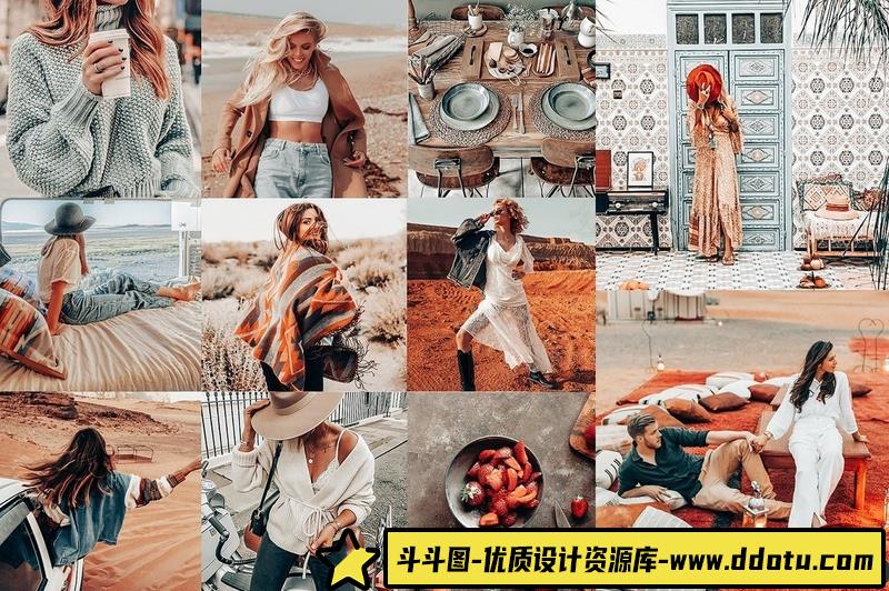 人像LR预设预设波希米亚风格人像预设lr预设ps滤镜pr调色lightroom人像lut插件-斗斗图