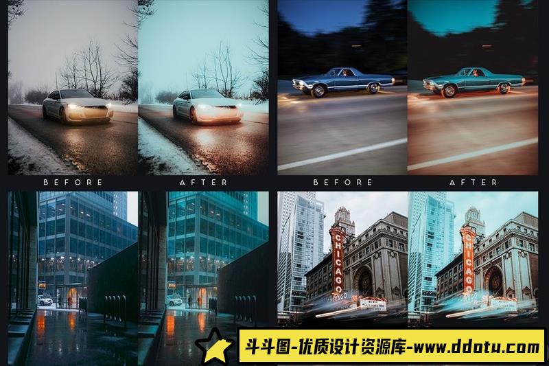 人像LR预设超酷城市机车人像橙青质感电影色调预设lr预设ps滤镜pr调色lightroom人像lut插件