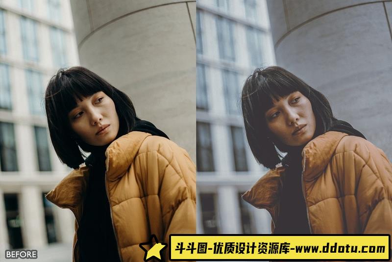 人像LR预设城市电影人像预设与手机预设lr预设ps滤镜pr调色lightroom人像lut插件