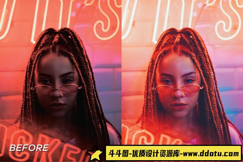 人像LR预设城市街拍夜景霓虹人像预设lr预设ps滤镜pr调色lightroom人像lut插件