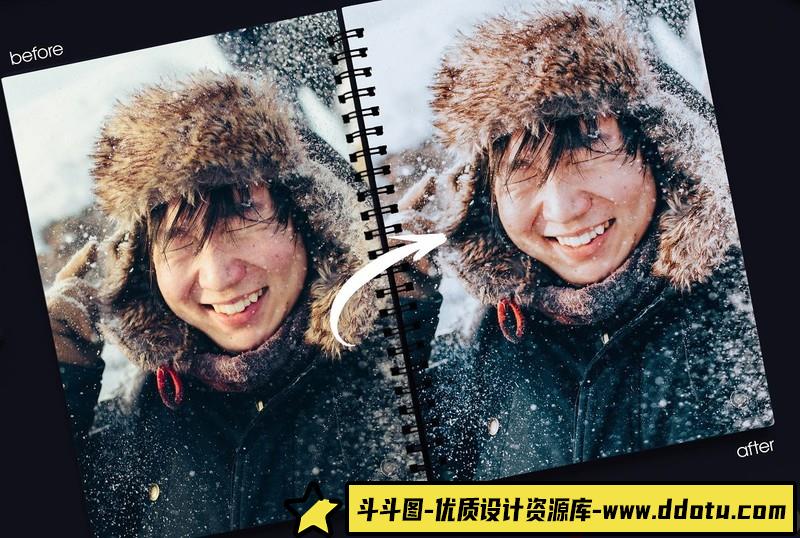 人像LR预设冬季风光人像后期预设lr预设ps滤镜pr调色lightroom人像lut插件