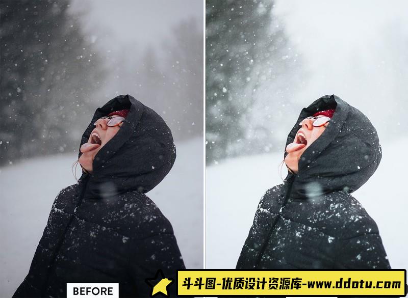 人像LR预设冬季清新人像预设lr预设ps滤镜pr调色lightroom人像lut插件