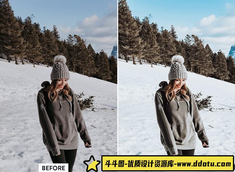 人像LR预设冬季清新人像预设lr预设ps滤镜pr调色lightroom人像lut插件