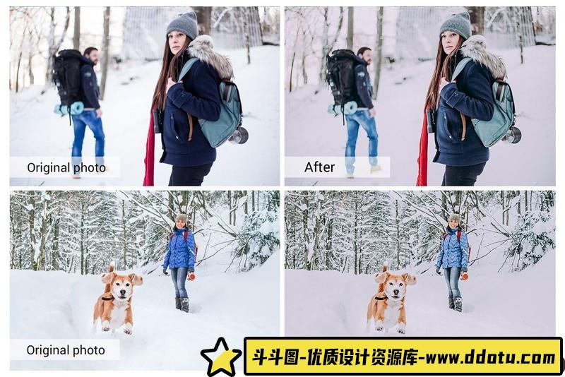 人像LR预设冬季人像暖色调预设lr预设ps滤镜pr调色lightroom人像lut插件