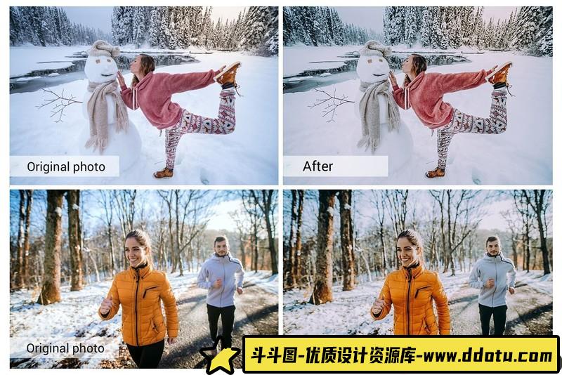 人像LR预设冬季人像暖色调预设lr预设ps滤镜pr调色lightroom人像lut插件